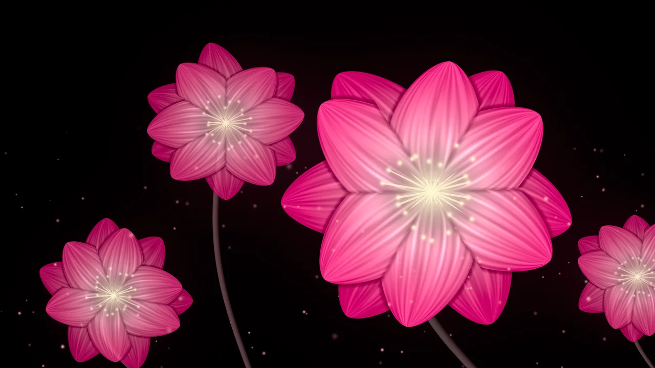 Hot Pink Glowing Flower desktop wallpaper in 4K
