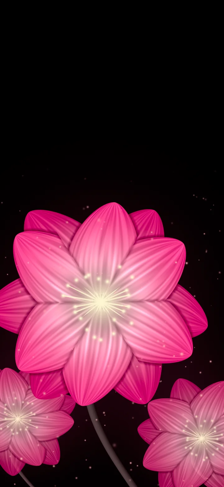 Hot Pink Glowing Flower wallpaper for iPhone and Android