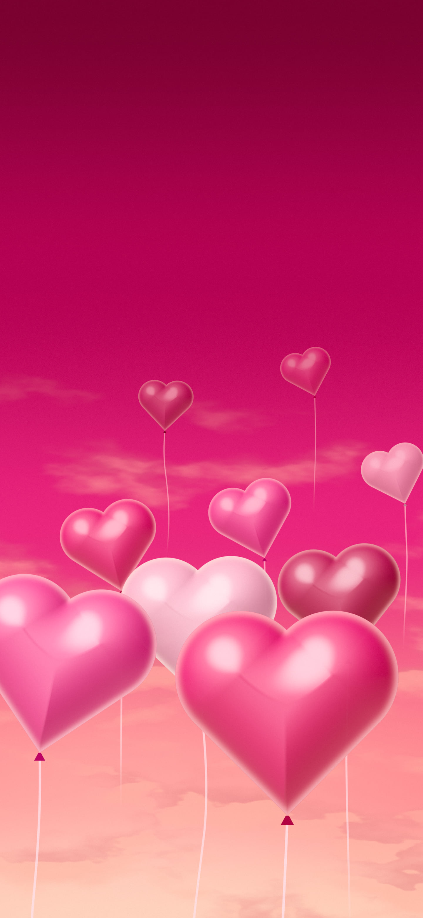 Hot Pink Heart Balloons wallpaper for iPhone and Android