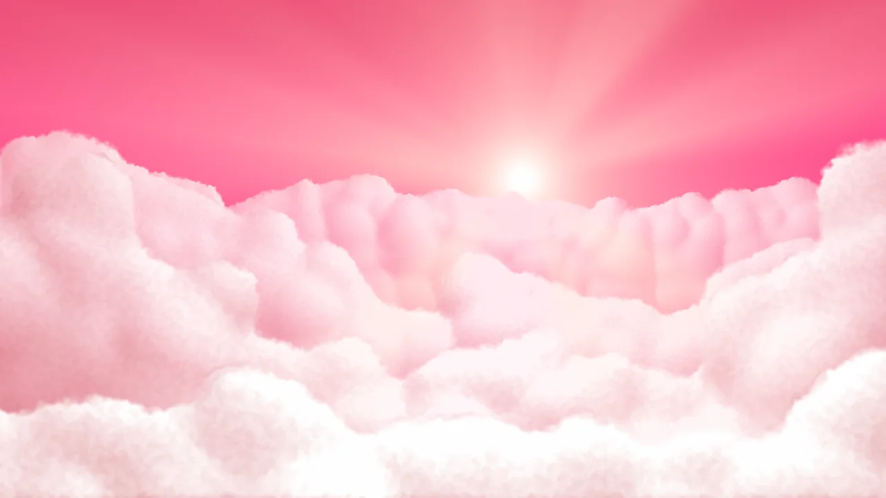 Hot Pink Heavenly Clouds desktop wallpaper in 4K