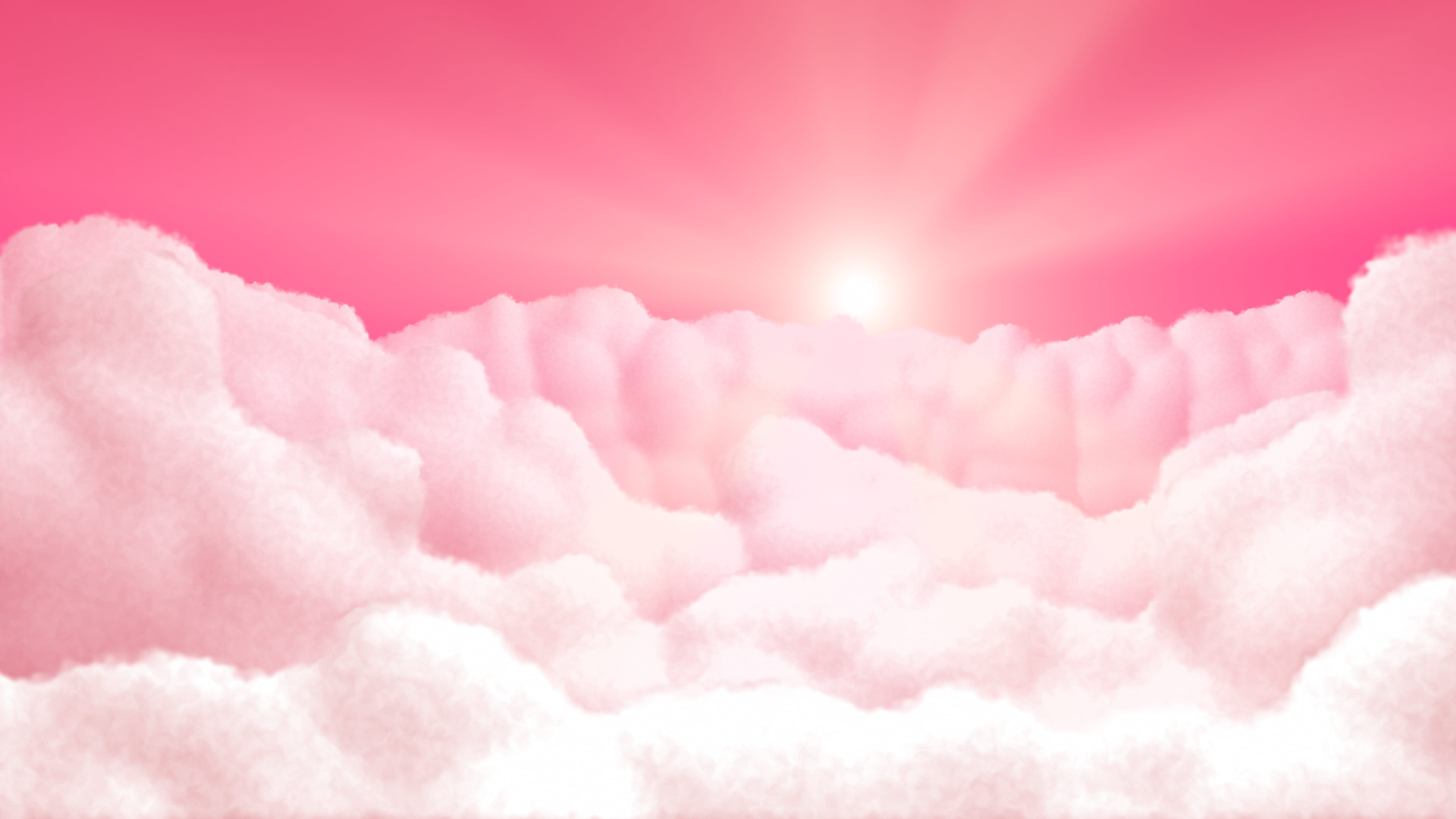 Hot Pink Heavenly Clouds desktop wallpaper in 4K