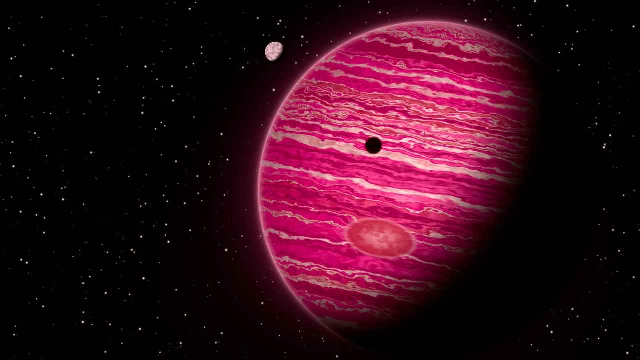Hot Pink Jupiter desktop wallpaper in 4K