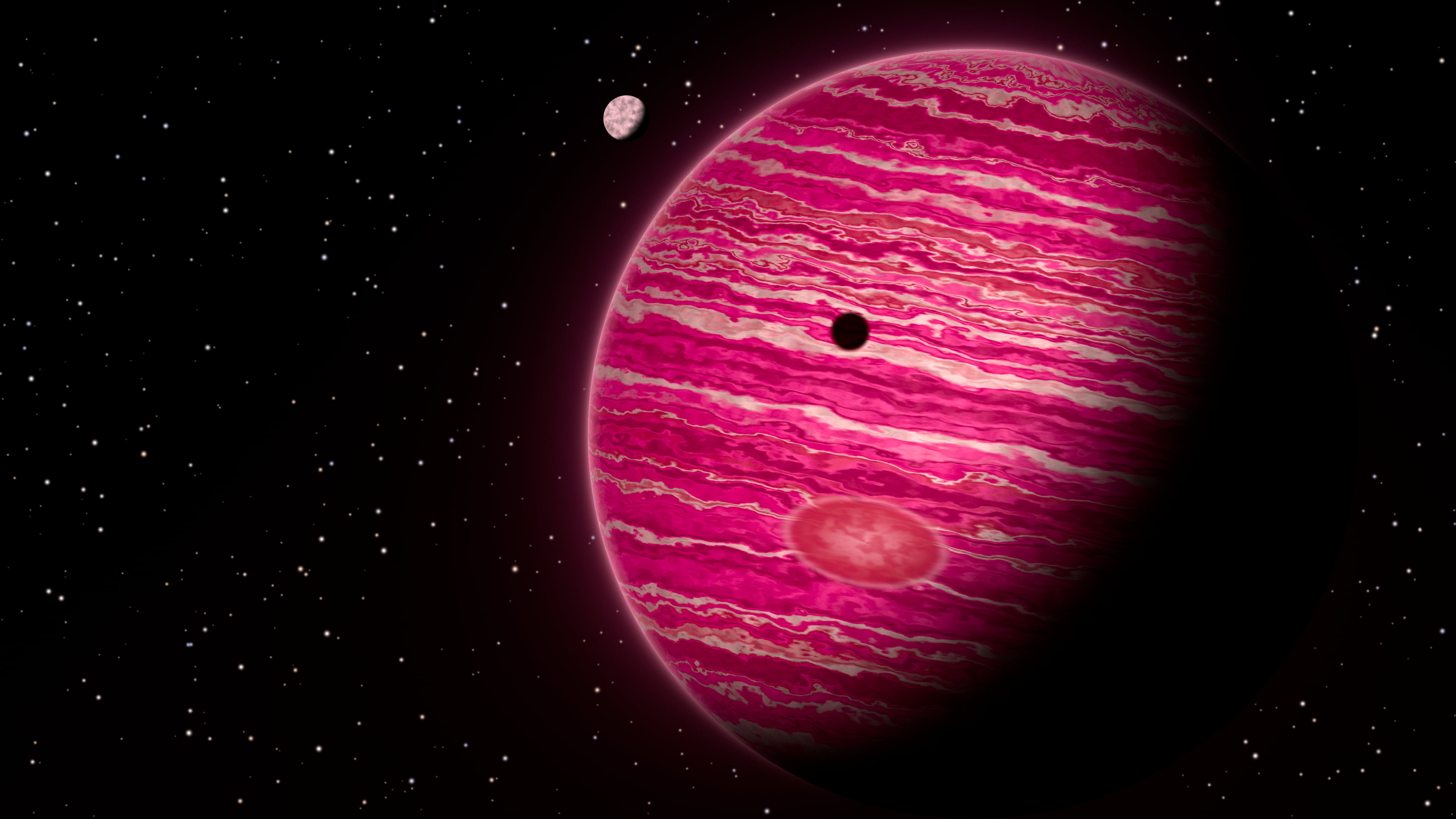 Hot Pink Jupiter desktop wallpaper in 4K