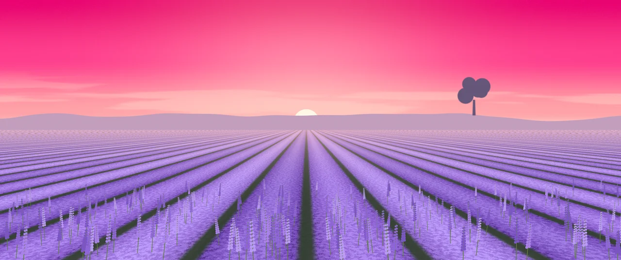 Hot Pink Lavender Field ultrawide wallpaper, 3440 × 1440