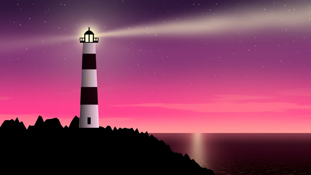 Hot Pink Lighthouse desktop wallpaper in 4K
