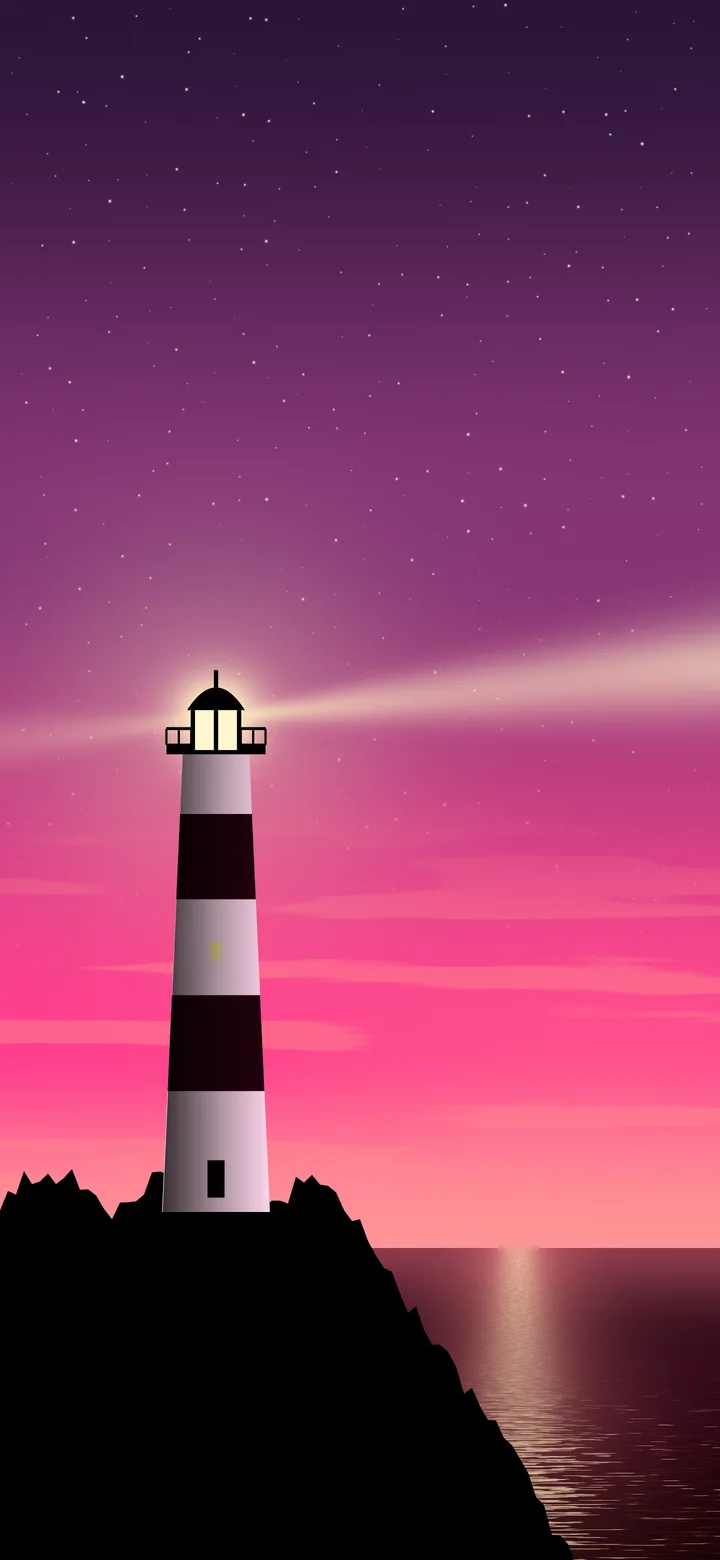 Hot Pink Lighthouse wallpaper for iPhone and Android
