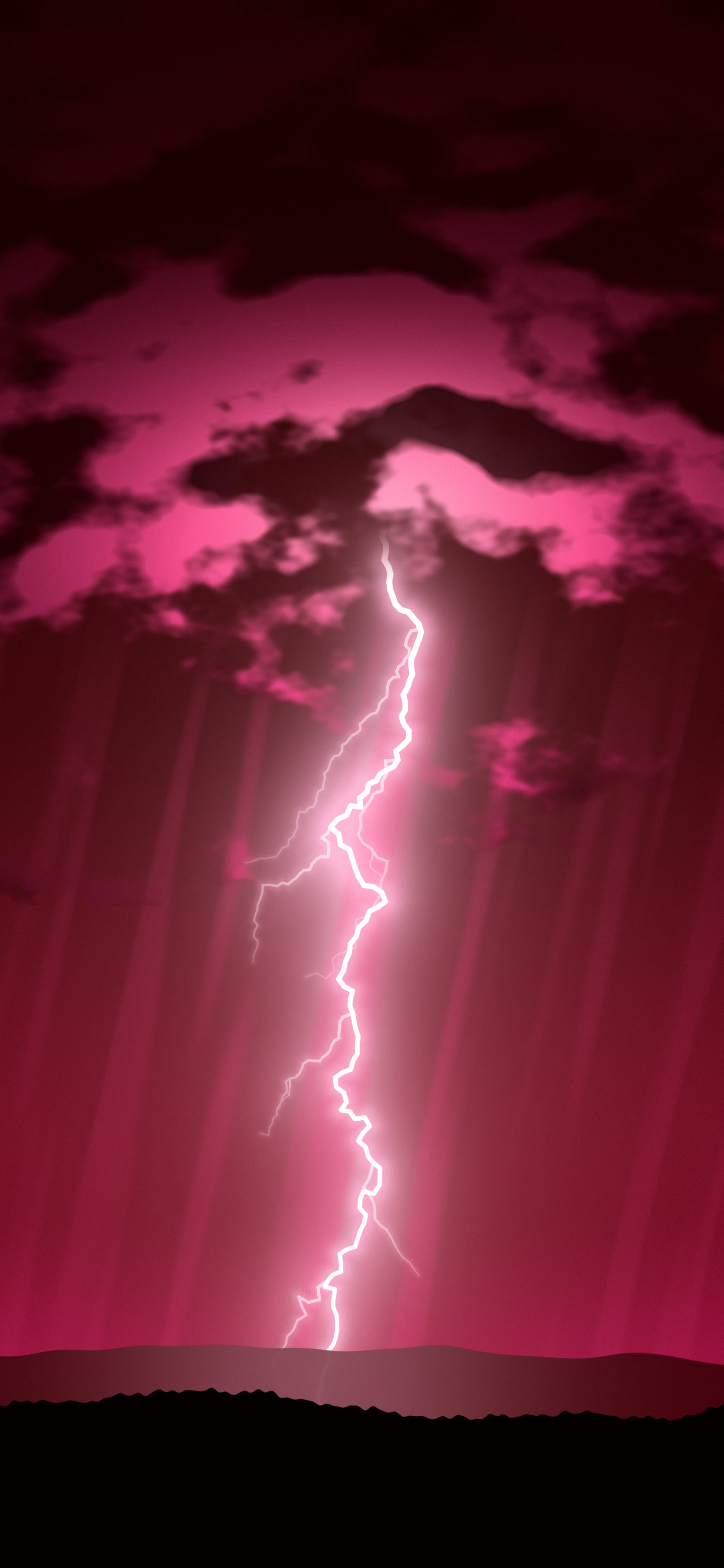 Hot Pink Lightning Storm wallpaper for iPhone and Android