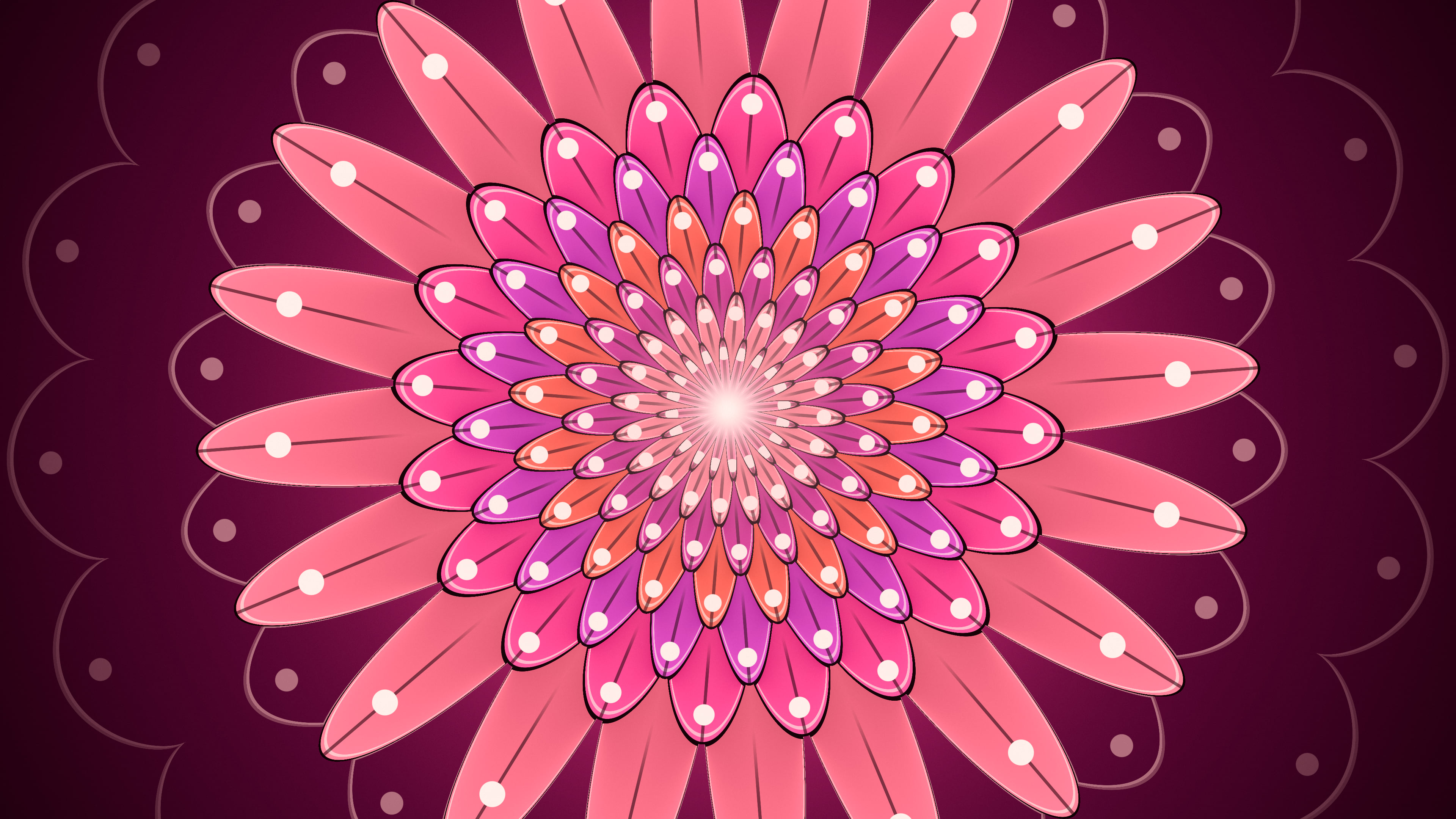 Hot Pink Mandala desktop wallpaper in 4K