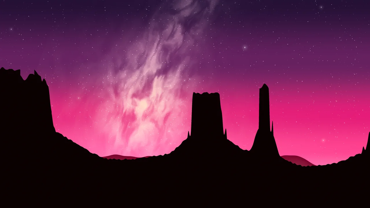 Hot Pink Milky Way over the Desert desktop wallpaper in 4K