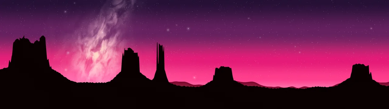 Hot Pink Milky Way over the Desert dual monitor wallpaper, 7680 × 2160