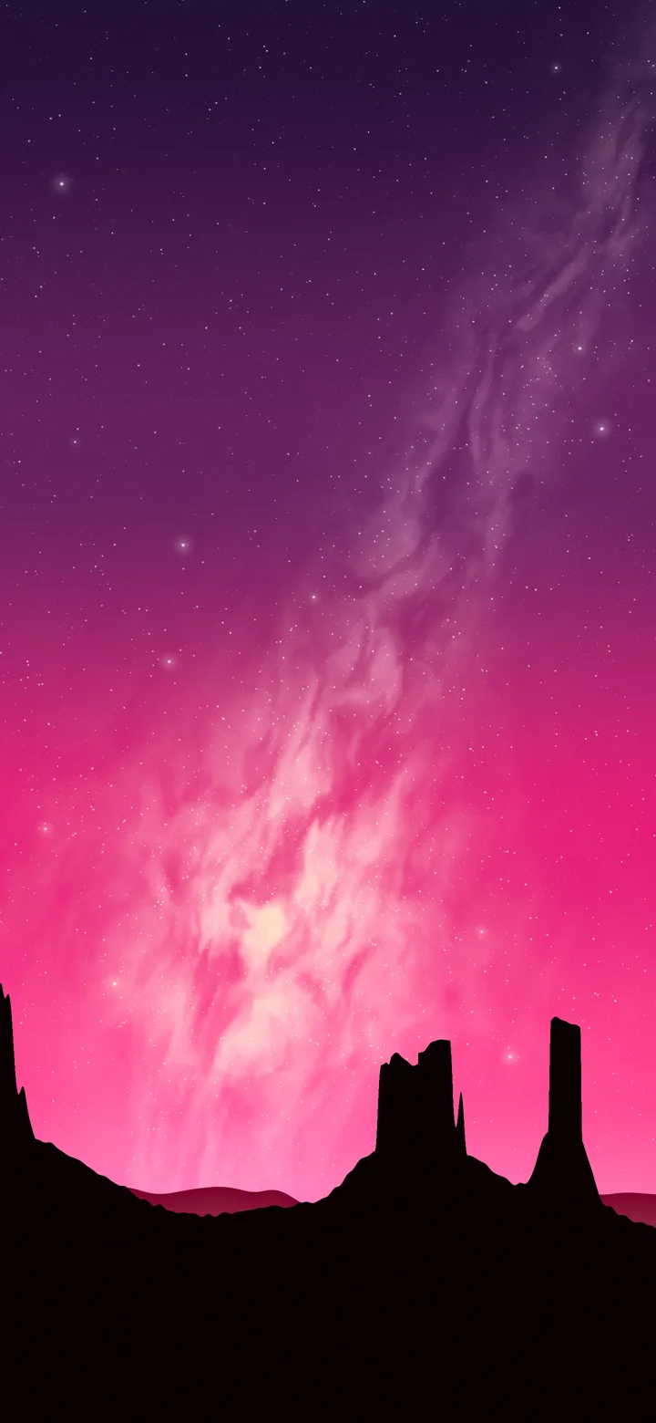 Hot Pink Milky Way over the Desert wallpaper for iPhone and Android