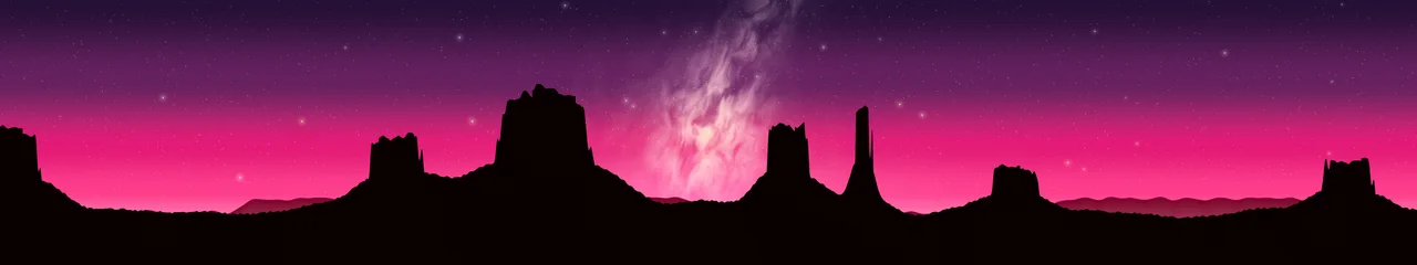 Hot Pink Milky Way over the Desert triple monitor wallpaper, 7680 × 1440