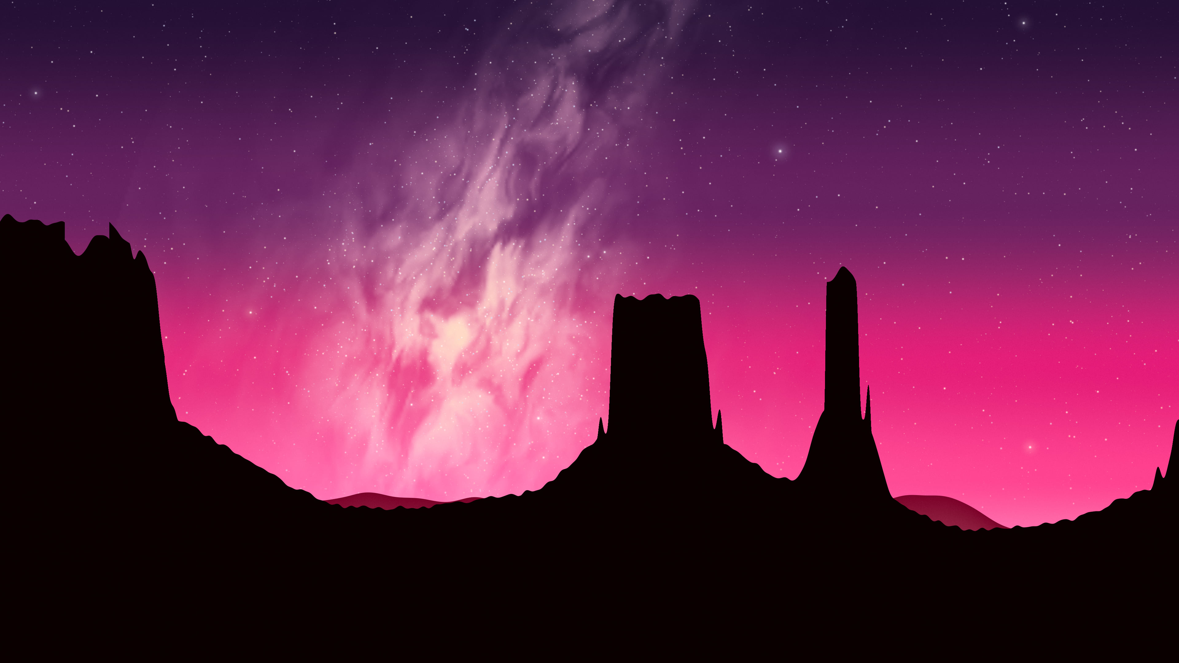 Hot Pink Milky Way over the Desert desktop wallpaper in 4K