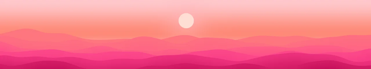 Hot Pink Minimalist Desert Dunes triple monitor wallpaper, 7680 × 1440