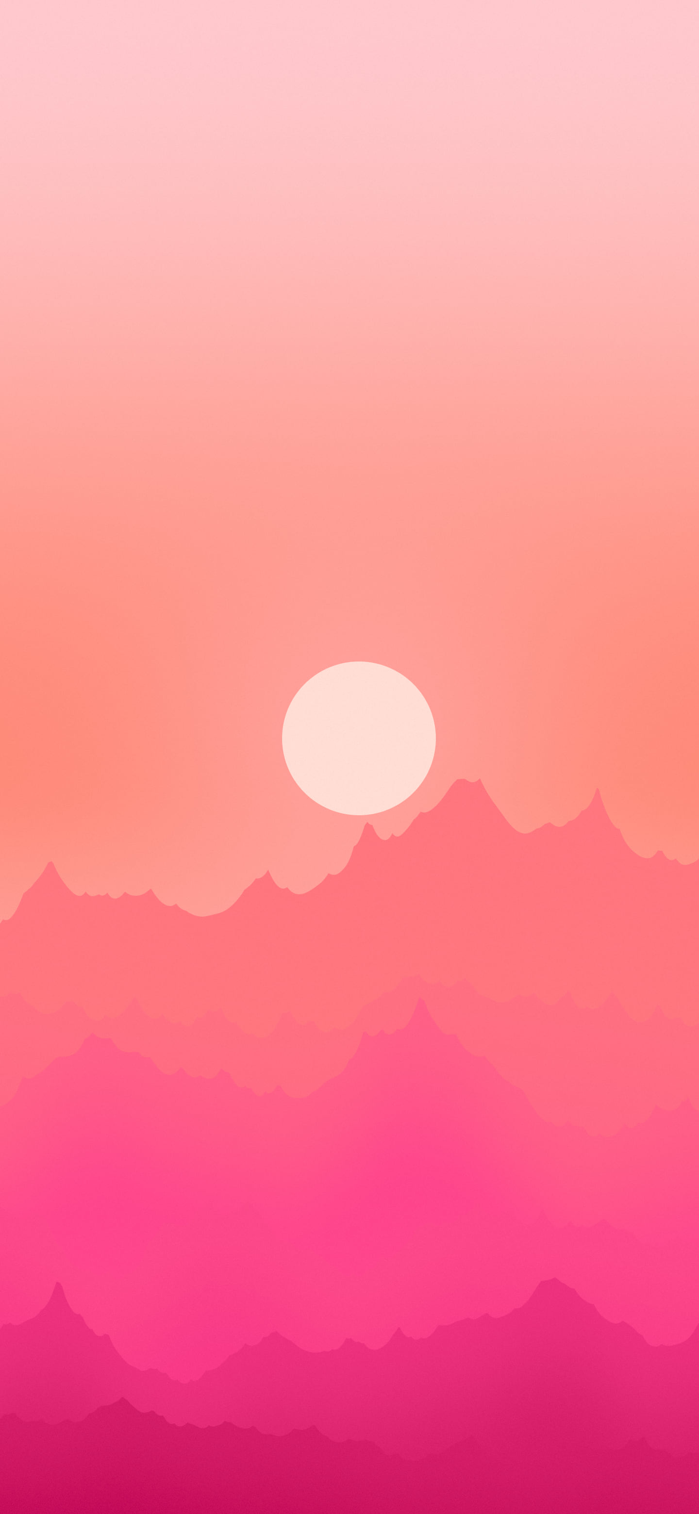 Hot Pink Minimalist Mountain Landscape wallpaper for iPhone and Android