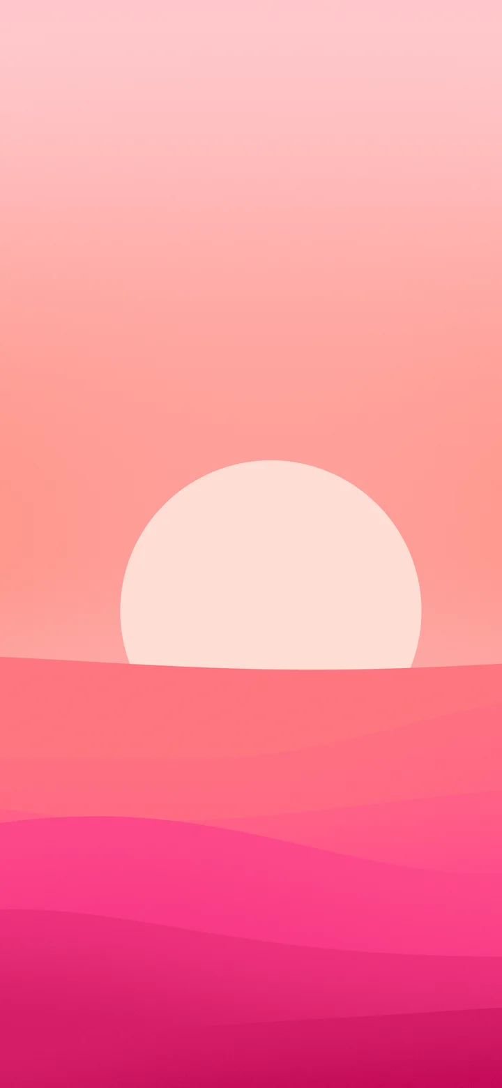 Hot Pink Minimalist Sunset Hills wallpaper for iPhone and Android