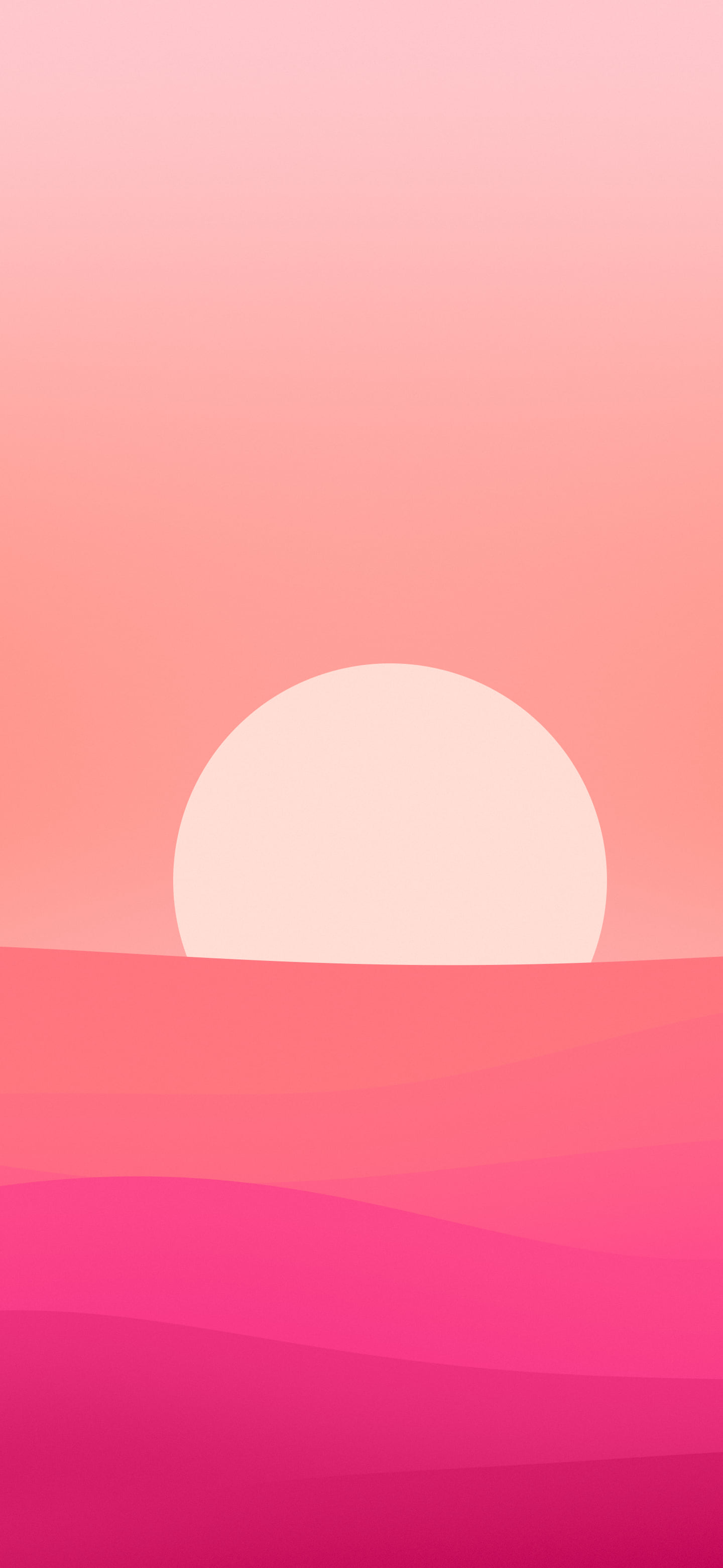 Hot Pink Minimalist Sunset Hills wallpaper for iPhone and Android