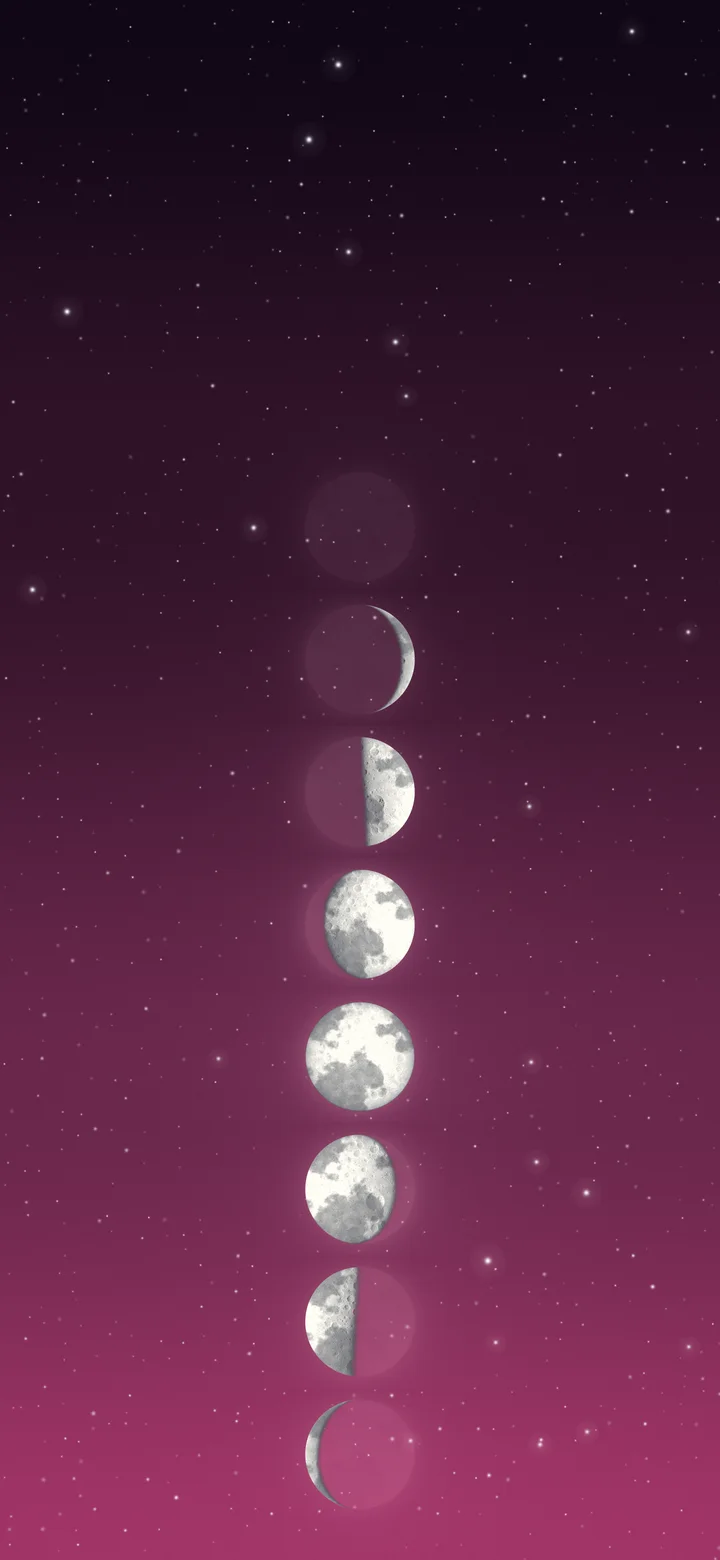 Hot Pink Moon Phases wallpaper for iPhone and Android