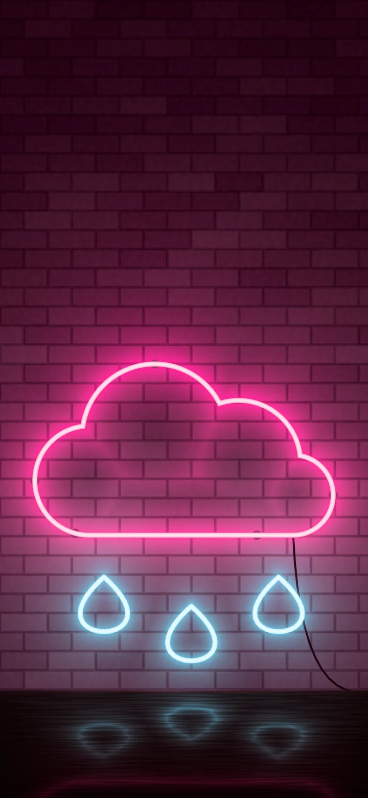Hot Pink Neon Cloud wallpaper for iPhone and Android