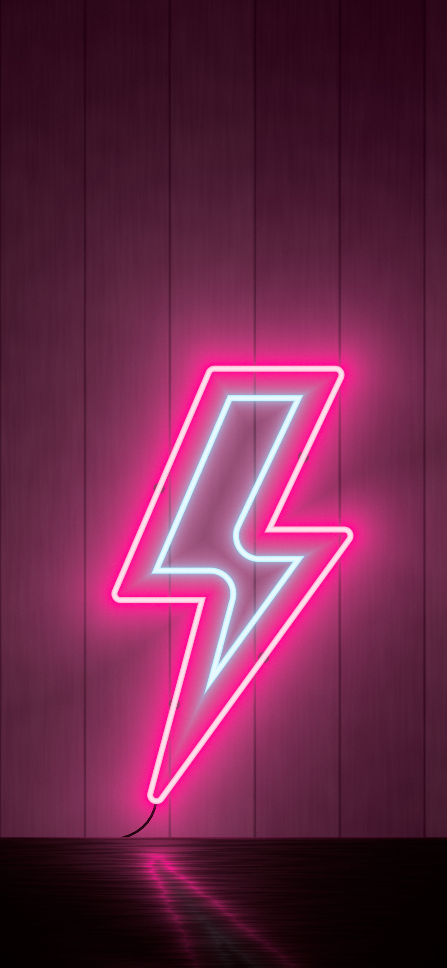 Hot Pink Neon Lightning Bolt wallpaper for iPhone and Android