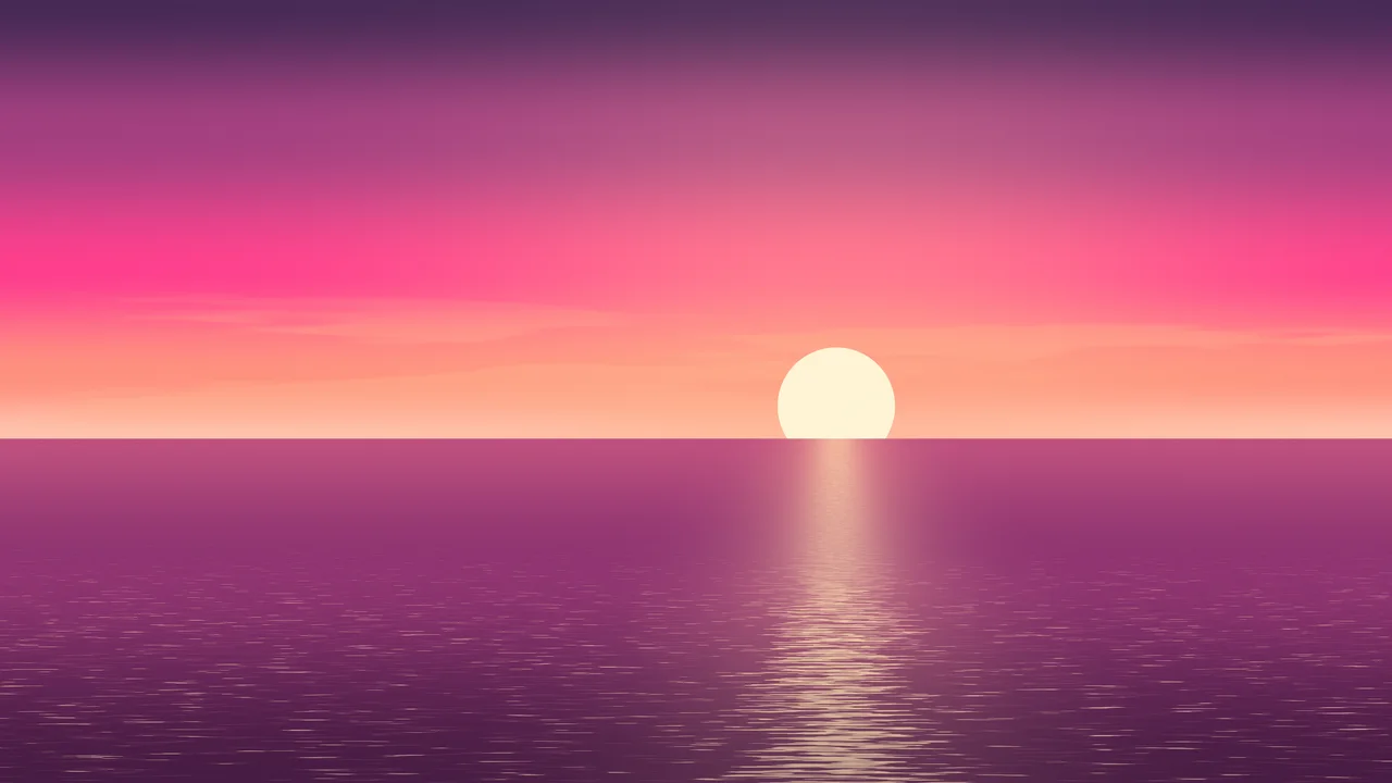 Hot Pink Ocean Sunset desktop wallpaper in 4K