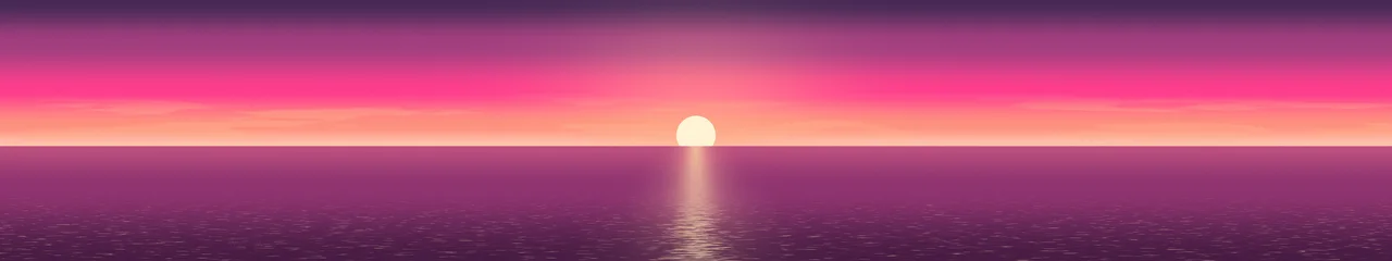 Hot Pink Ocean Sunset triple monitor wallpaper, 7680 × 1440