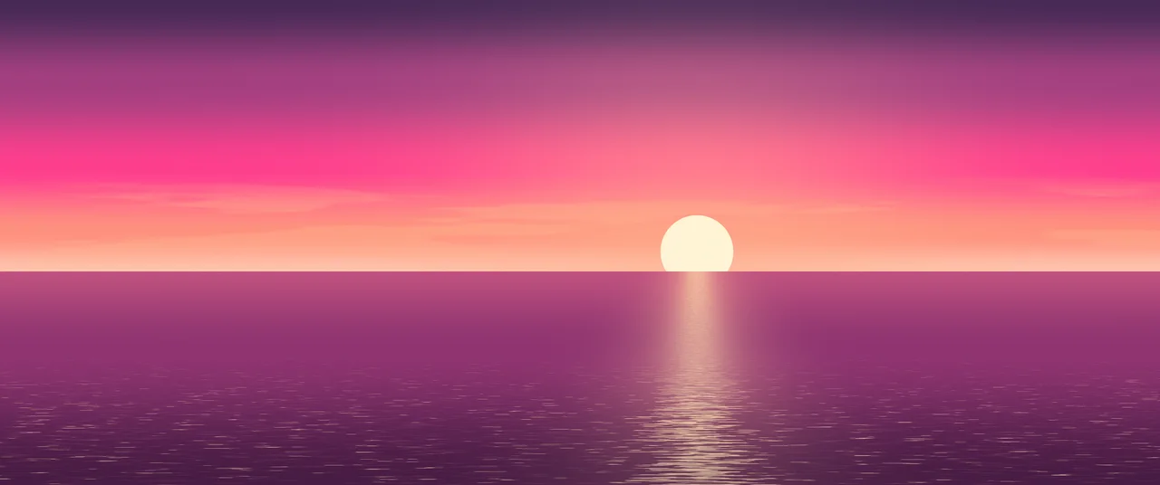 Hot Pink Ocean Sunset ultrawide wallpaper, 3440 × 1440