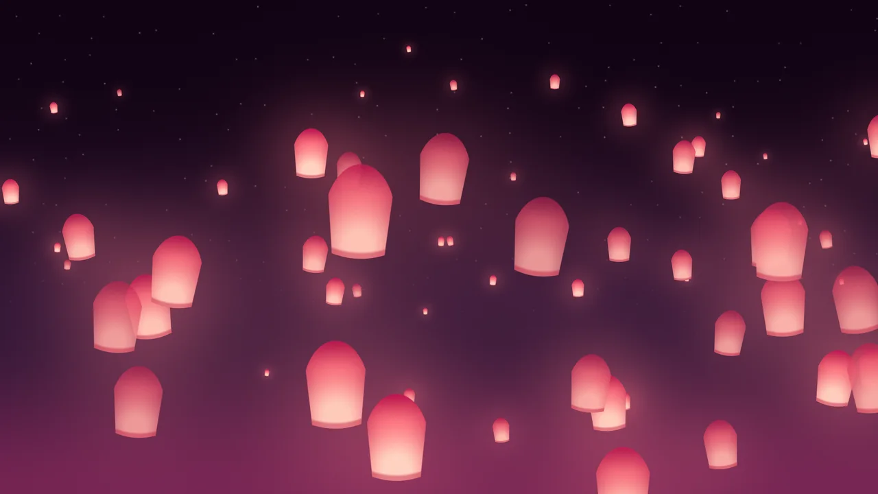 Hot Pink Paper Lanterns desktop wallpaper in 4K