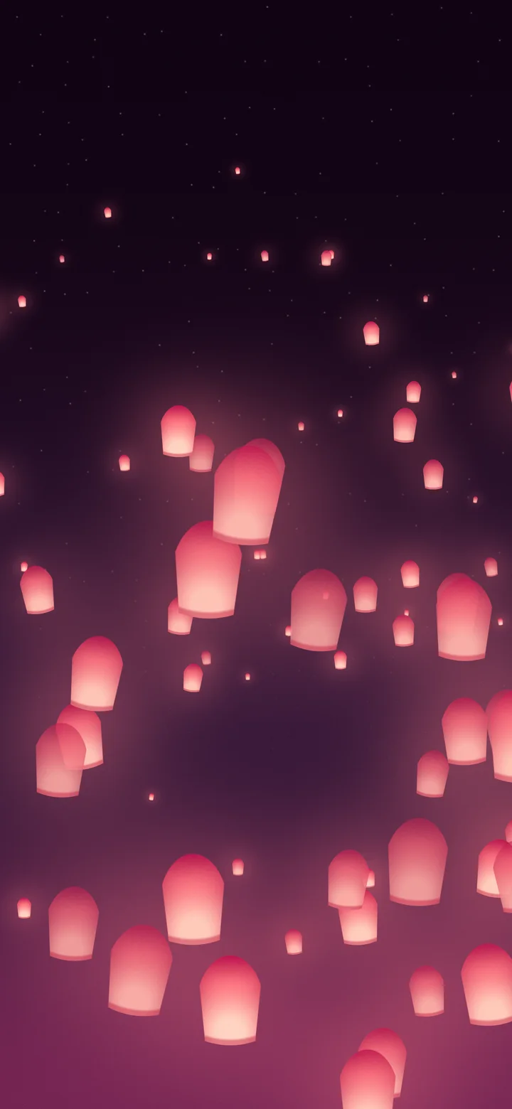 Hot Pink Paper Lanterns wallpaper for iPhone and Android