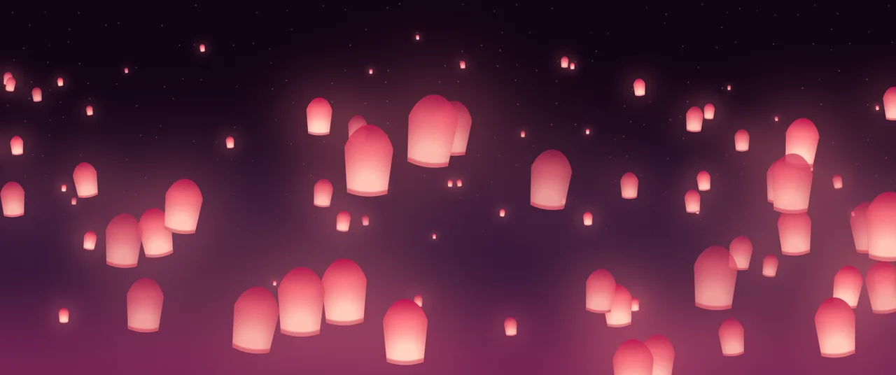 Hot Pink Paper Lanterns ultrawide wallpaper, 3440 × 1440