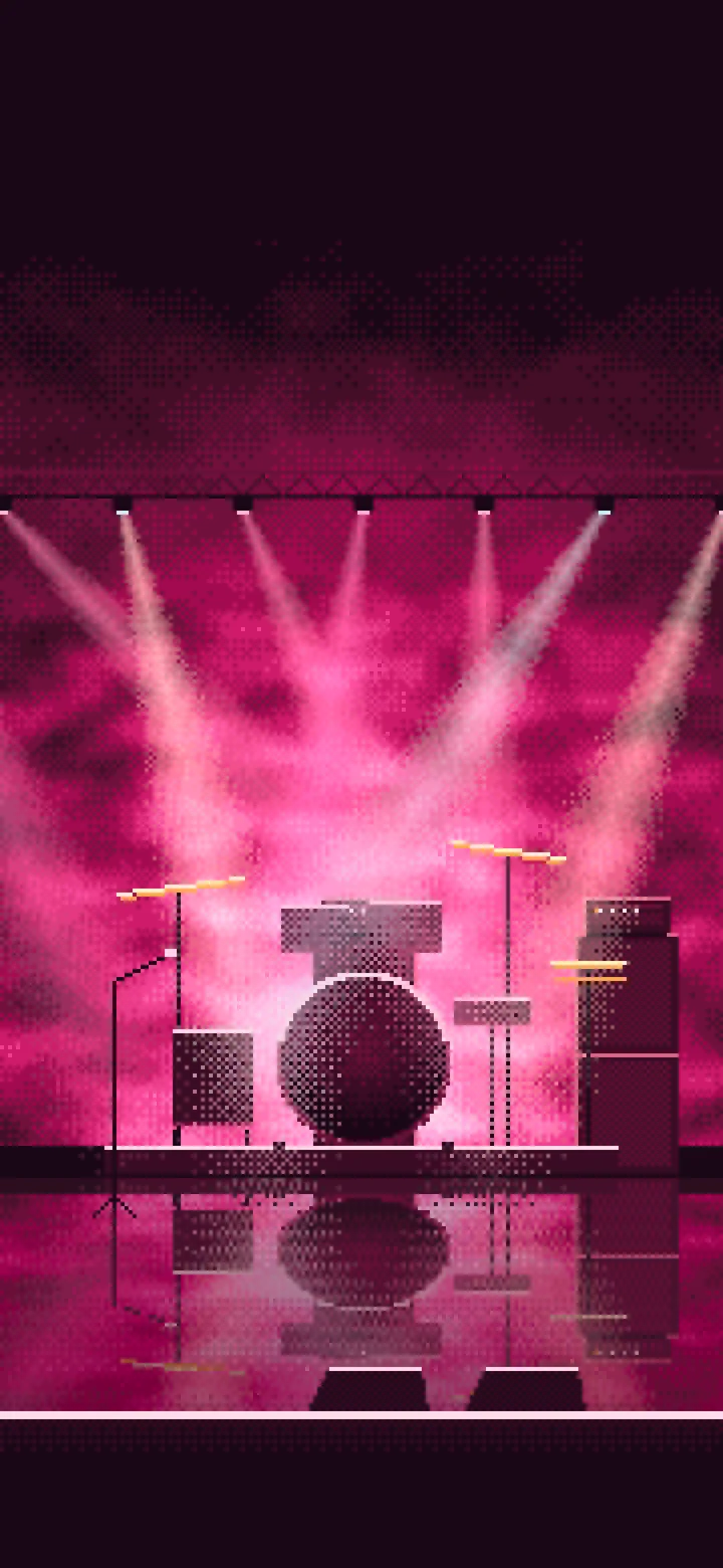 Hot Pink Pixel Art Concert Stage wallpaper for iPhone and Android