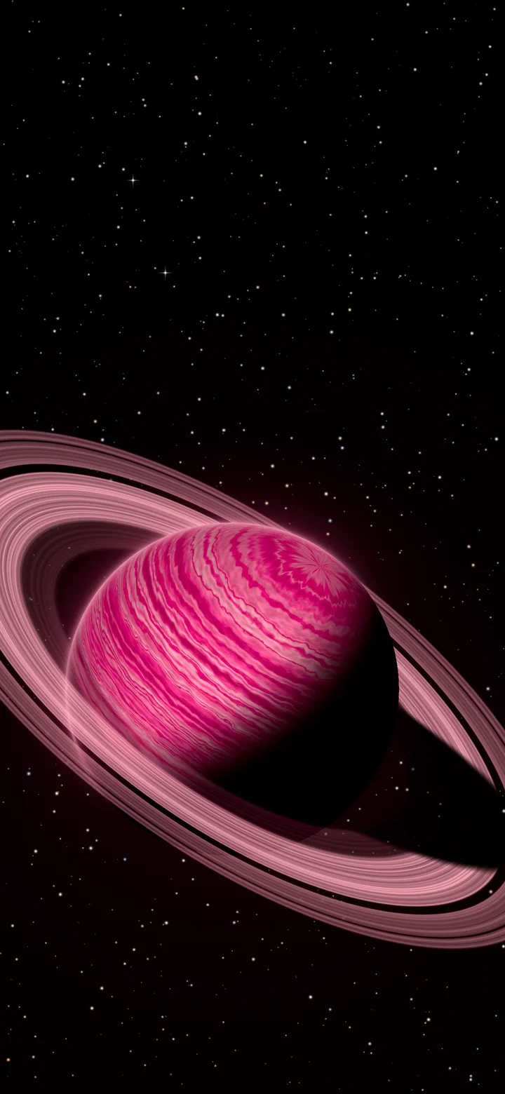 Hot Pink Ringed Saturn wallpaper for iPhone and Android