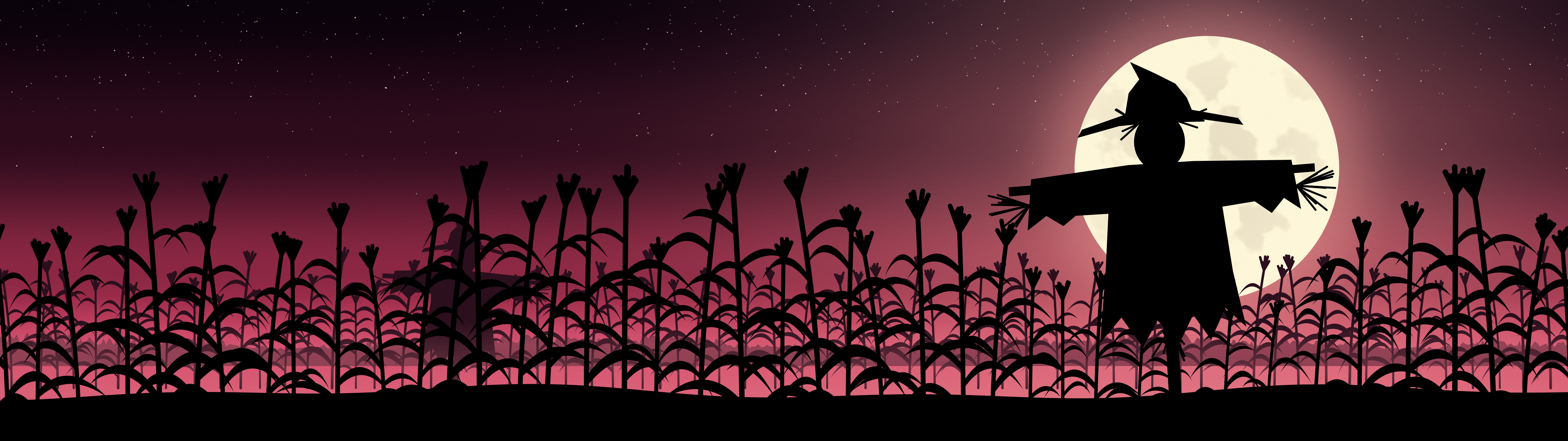 Hot Pink Scarecrow dual monitor wallpaper, 7680 × 2160