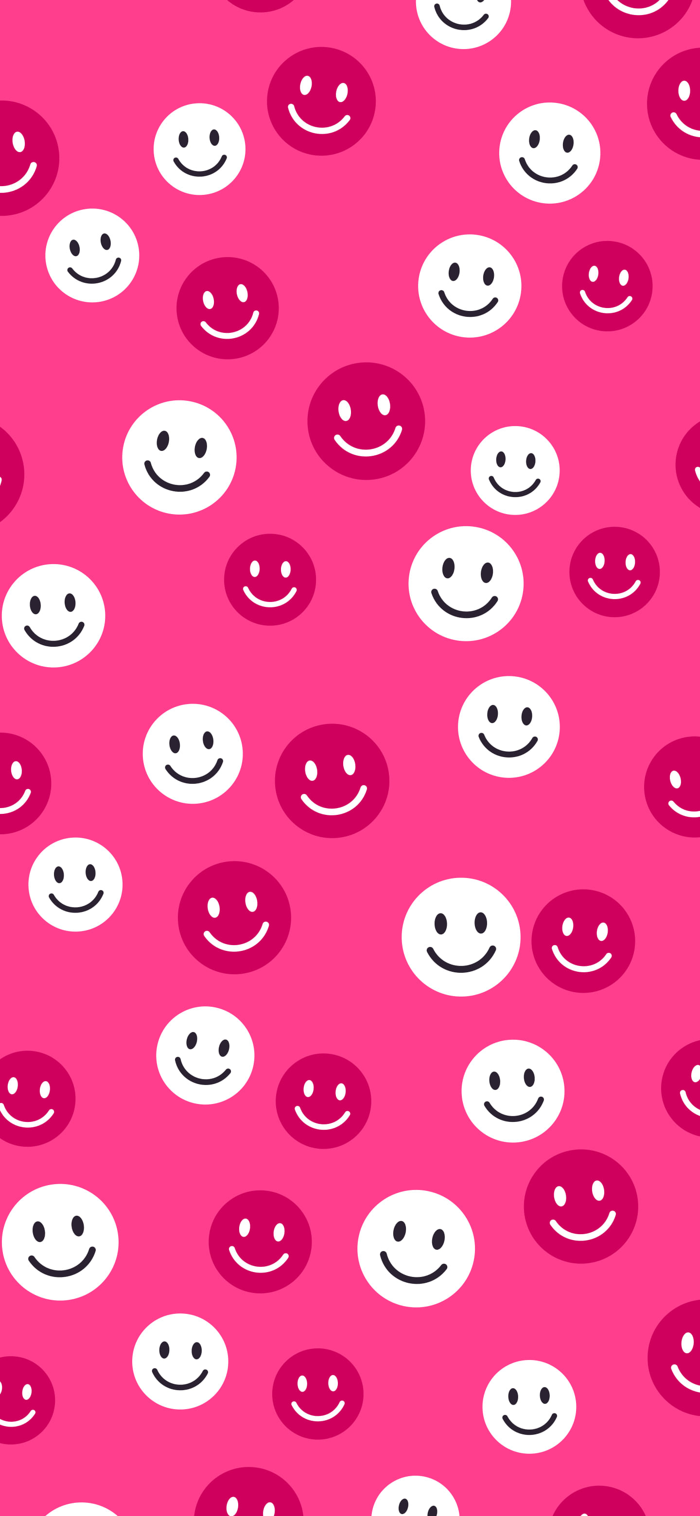 Hot Pink Smiley Face Pattern wallpaper for iPhone and Android