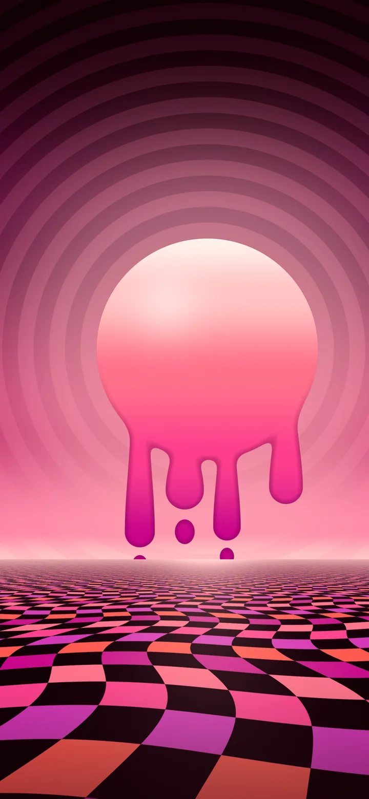 Hot Pink Trippy Melting Sun wallpaper for iPhone and Android