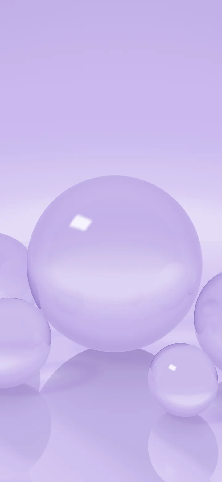 Lavender 3D Glass Spheres wallpaper for iPhone and Android