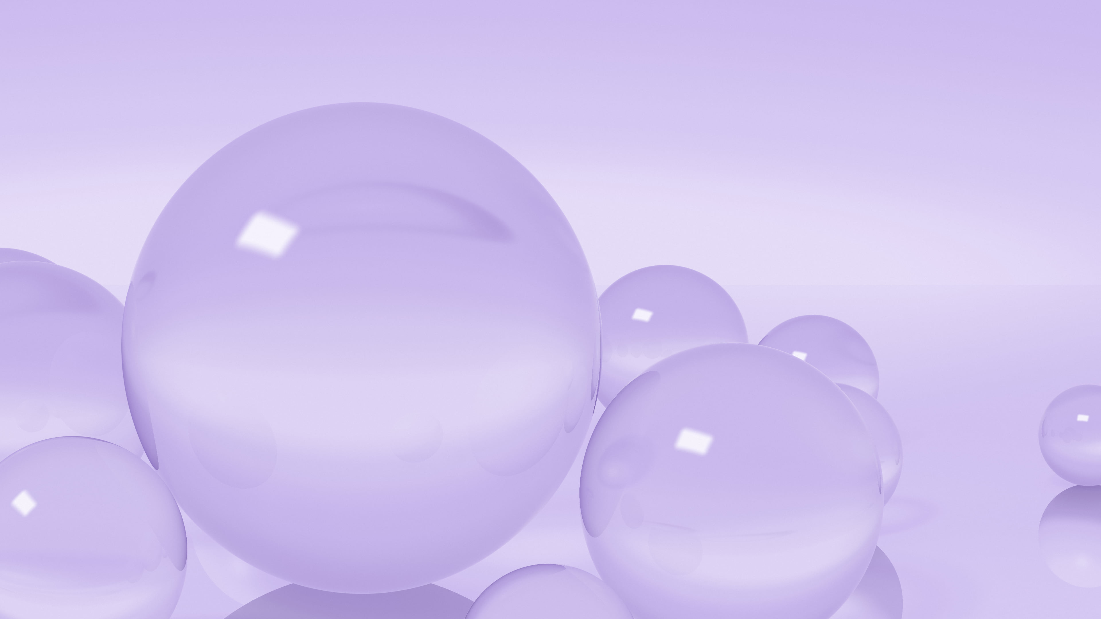 Lavender 3D Glass Spheres desktop wallpaper in 4K