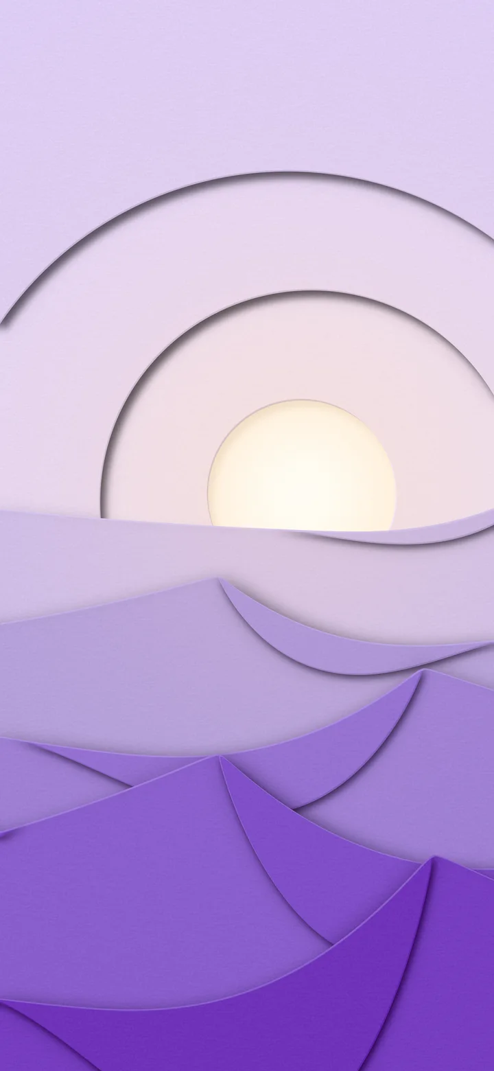 Lavender 3D Paper Cut Desert Dunes at Sunset wallpaper for iPhone and Android