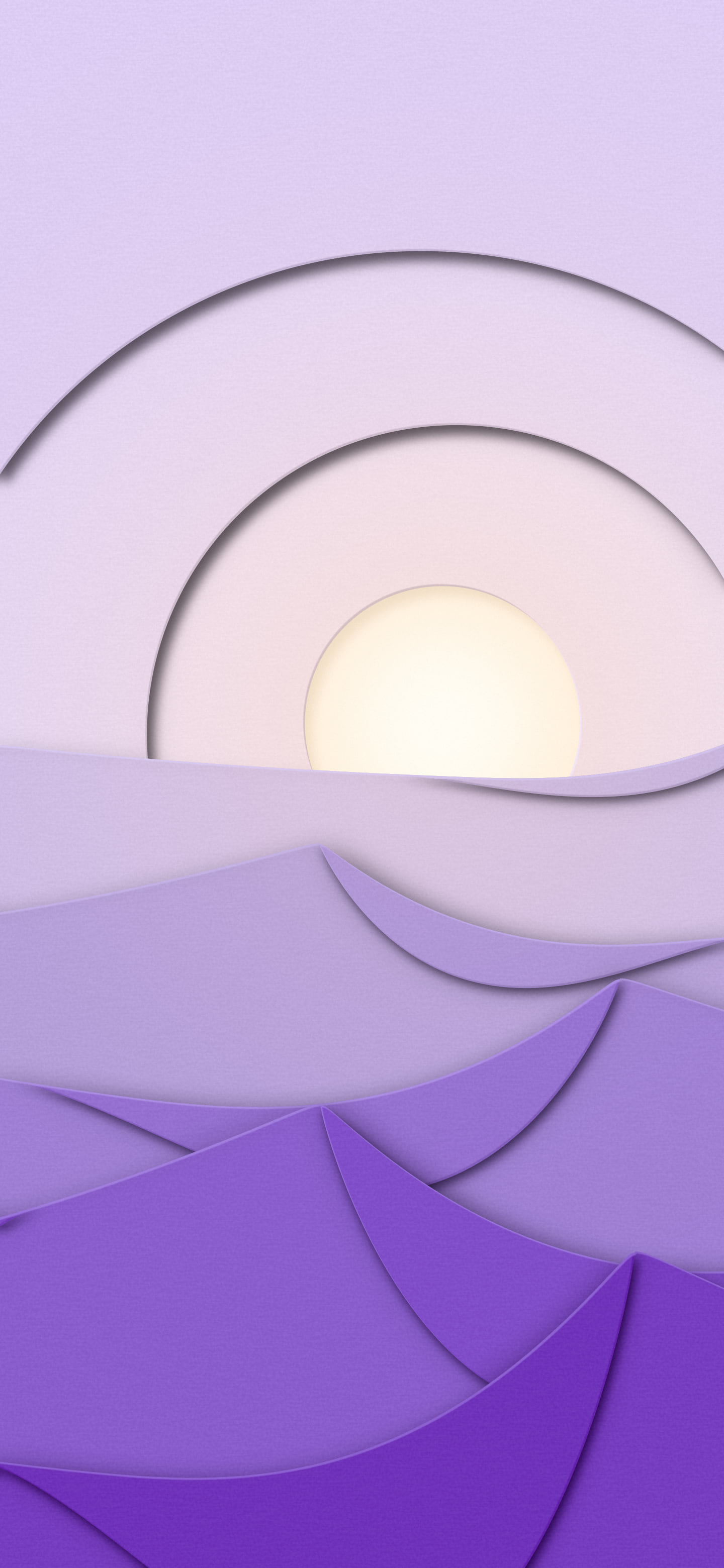 Lavender 3D Paper Cut Desert Dunes at Sunset wallpaper for iPhone and Android