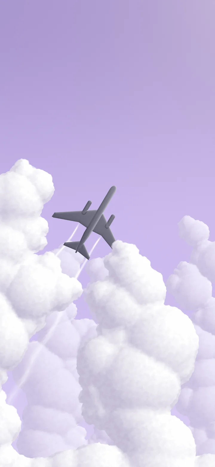 Lavender Airplane in the Clouds wallpaper for iPhone and Android