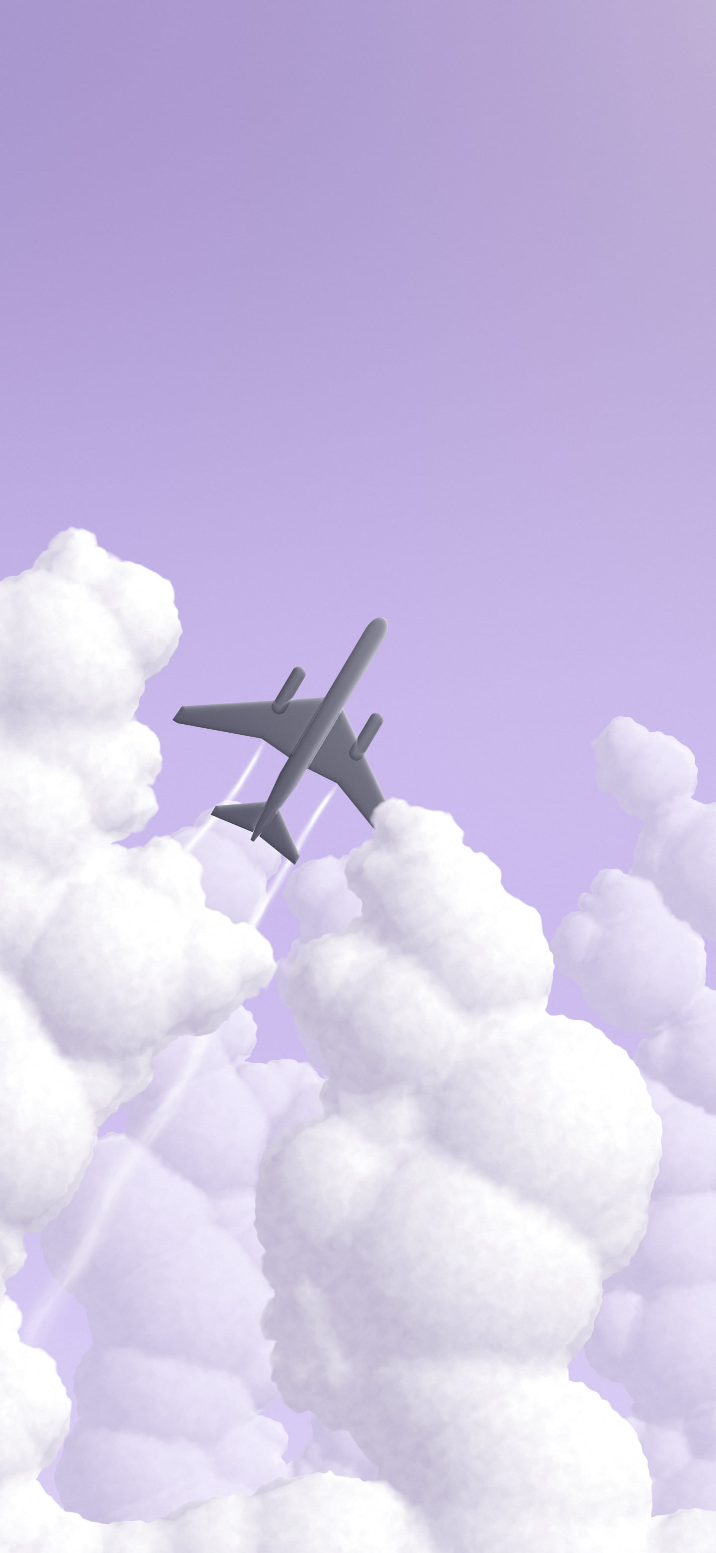 Lavender Airplane in the Clouds wallpaper for iPhone and Android