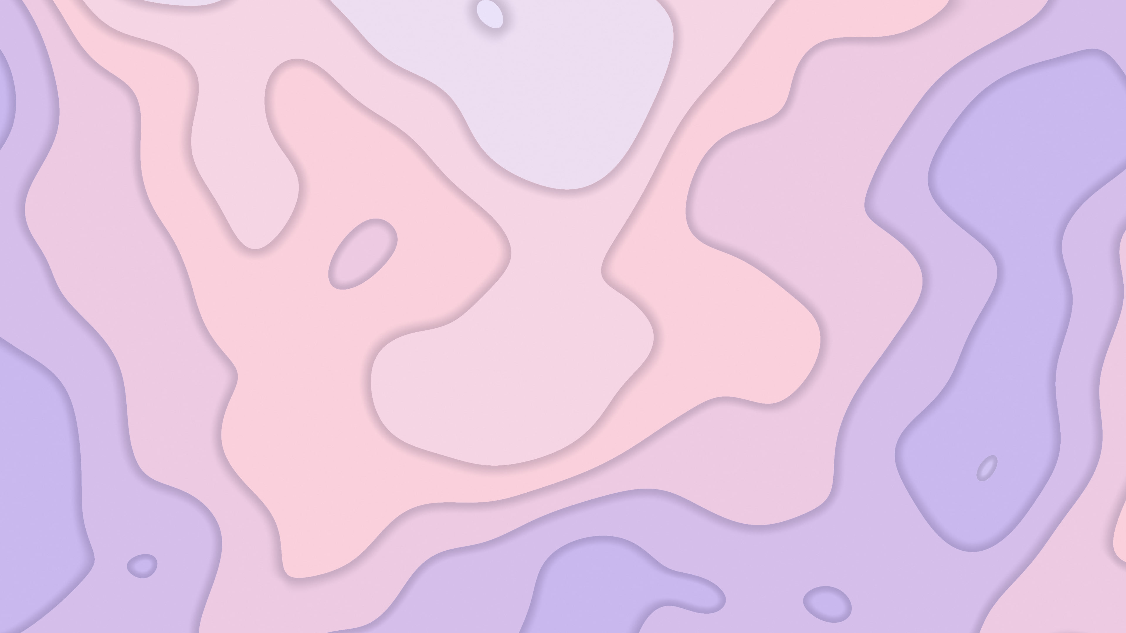 Lavender and Pastel Pink Layered Topographic desktop wallpaper in 4K