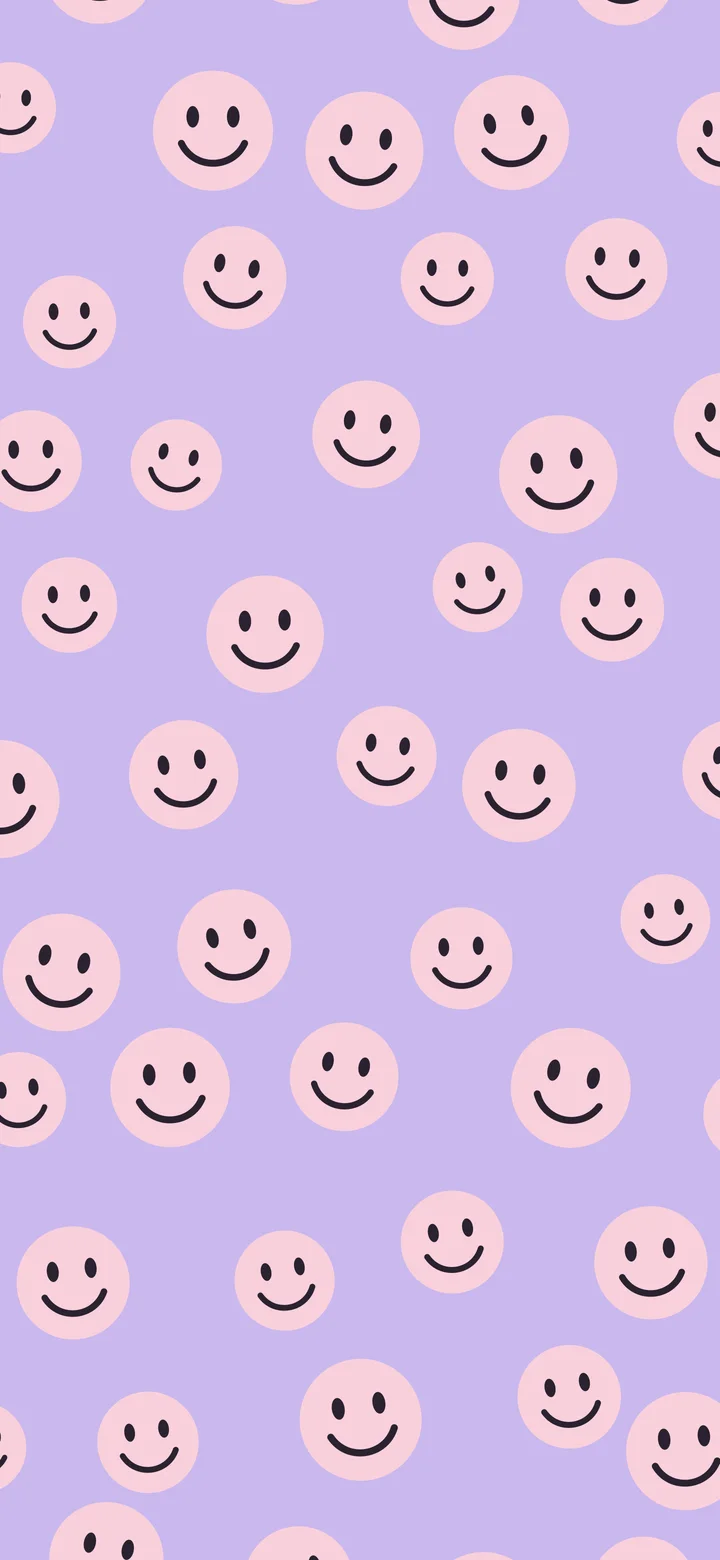 Lavender and Pastel Pink Smiley Face Pattern wallpaper for iPhone and Android