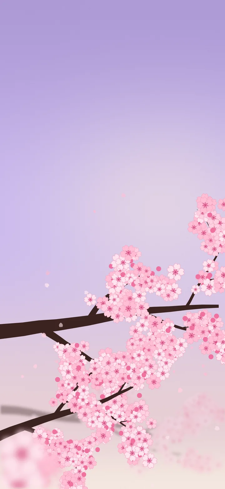 Lavender Cherry Blossom Branch wallpaper for iPhone and Android