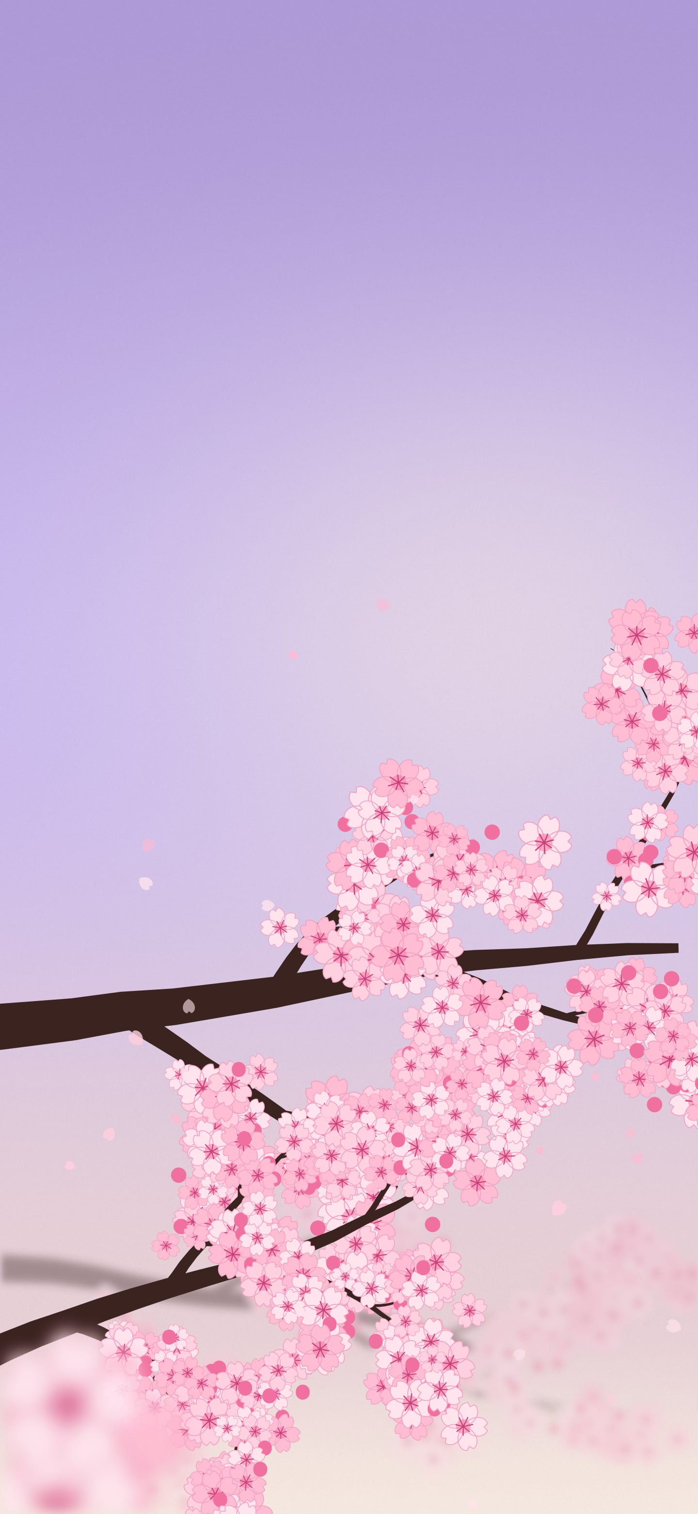 Lavender Cherry Blossom Branch wallpaper for iPhone and Android