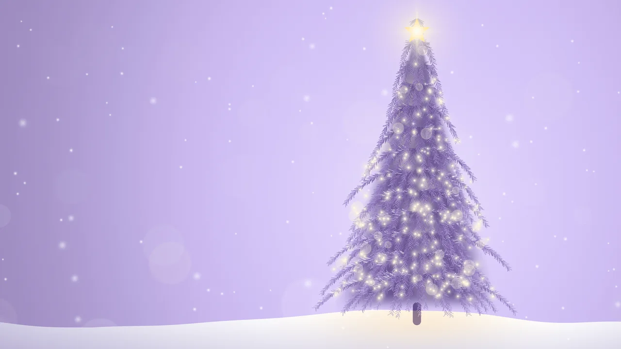 Lavender Christmas Tree desktop wallpaper in 4K