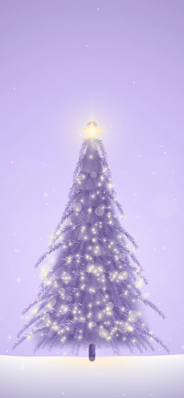 Lavender Christmas Tree wallpaper for iPhone and Android