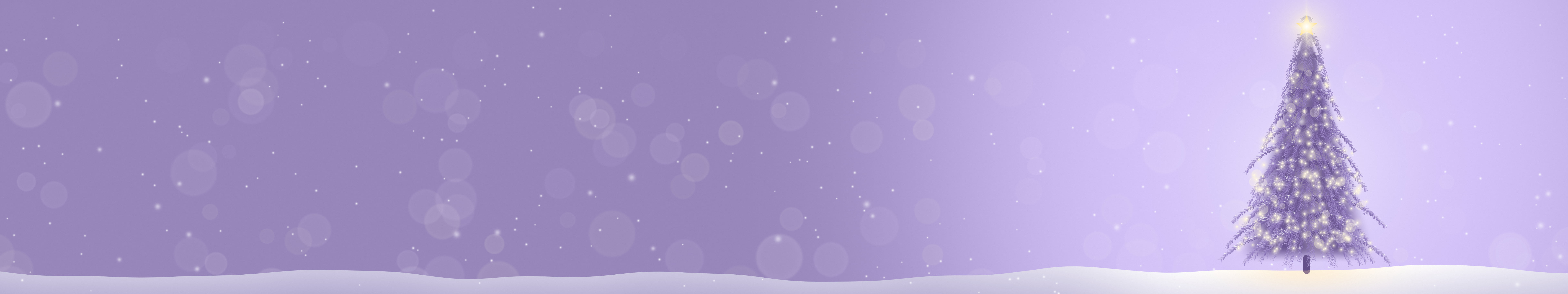 Lavender Christmas Tree triple monitor wallpaper, 7680 × 1440