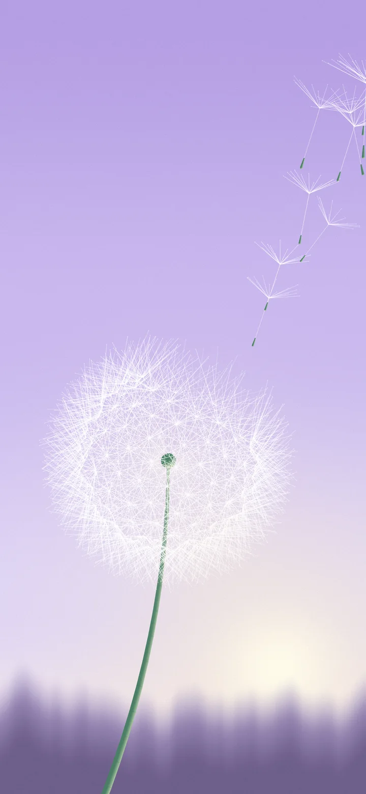 Lavender Dandelion wallpaper for iPhone and Android