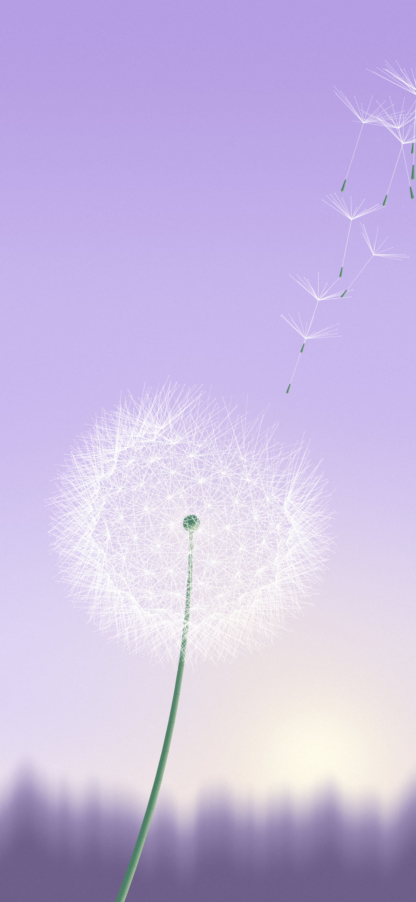 Lavender Dandelion wallpaper for iPhone and Android